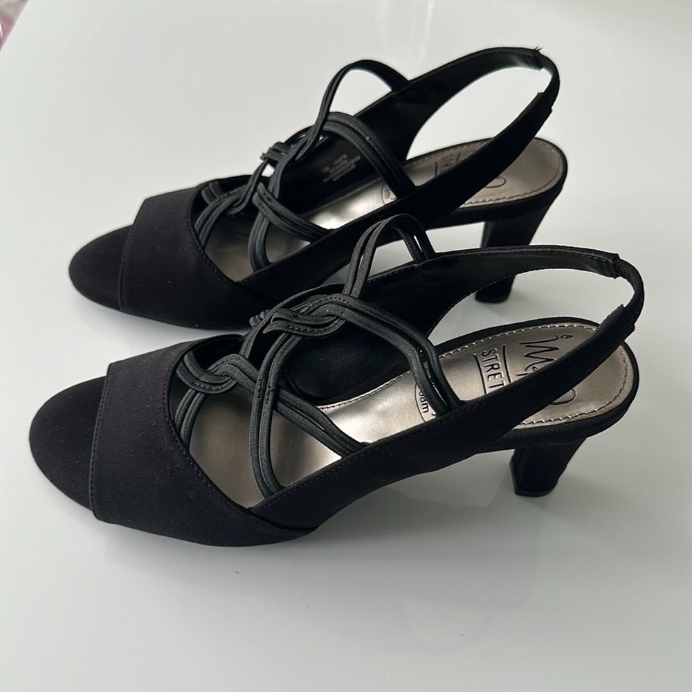 Black strappy heels